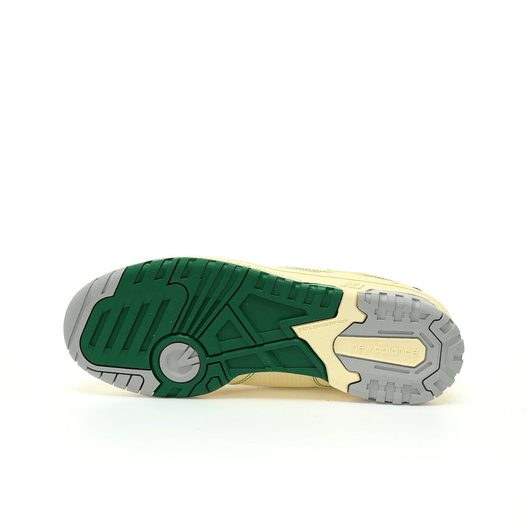 Aimé Leon Dore x New Balance 550 in Cream & Pine Green – Retro Low-Top Casual Sneakers