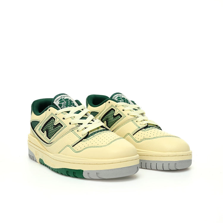 Aimé Leon Dore x New Balance 550 in Cream & Pine Green – Retro Low-Top Casual Sneakers