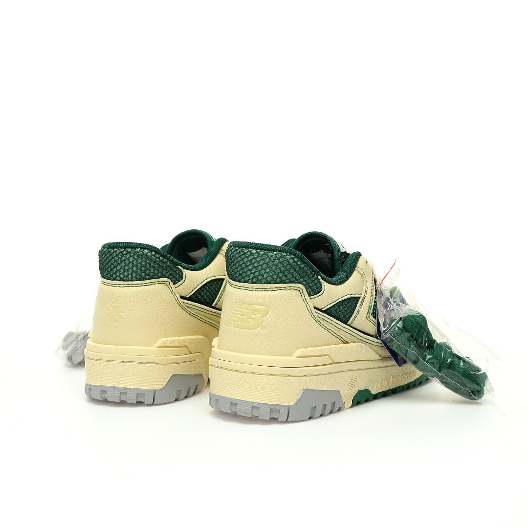 Aimé Leon Dore x New Balance 550 in Cream & Pine Green – Retro Low-Top Casual Sneakers