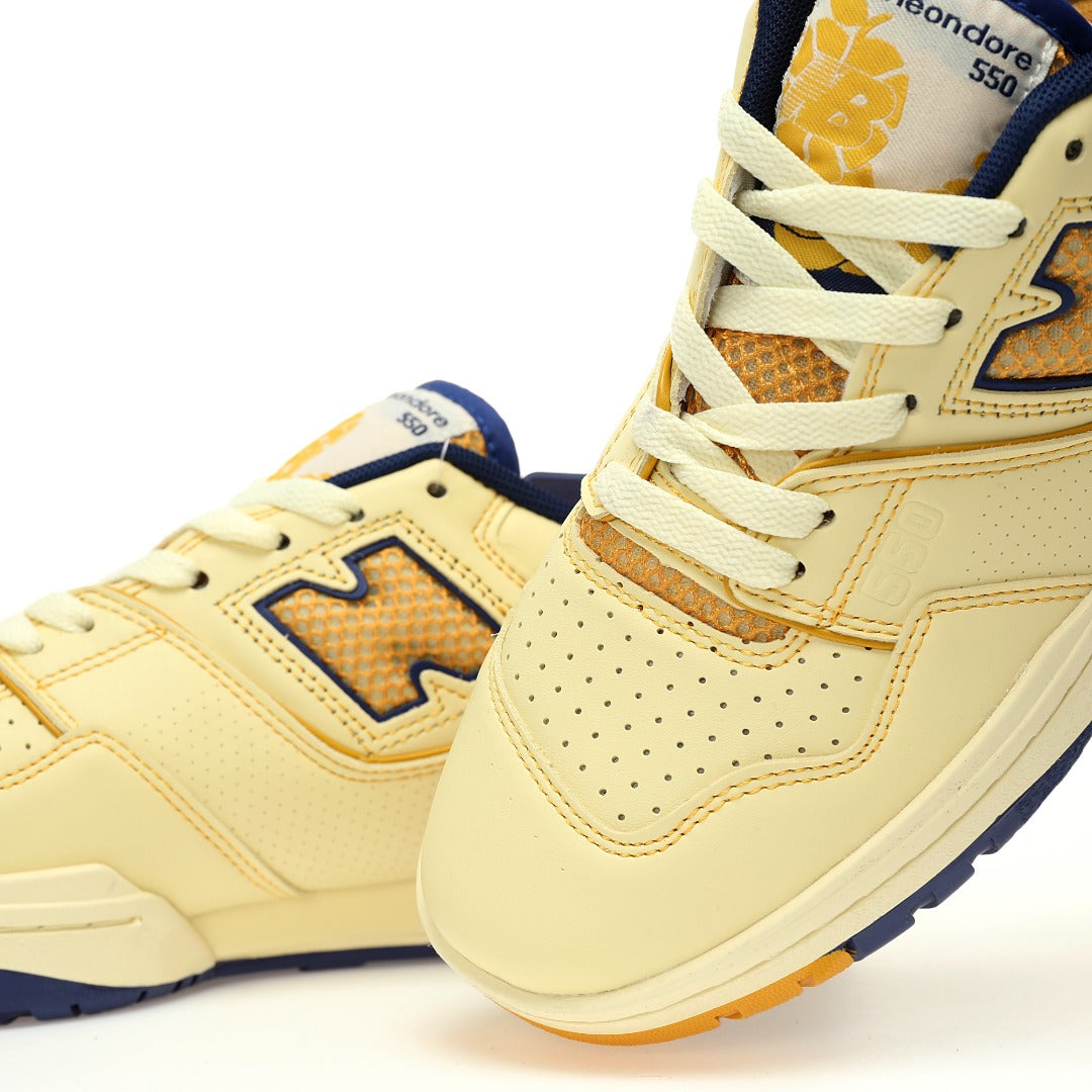 Aimé Leon Dore x New Balance 550 in Cream & Mustard – Retro Low-Top Casual Sneakers