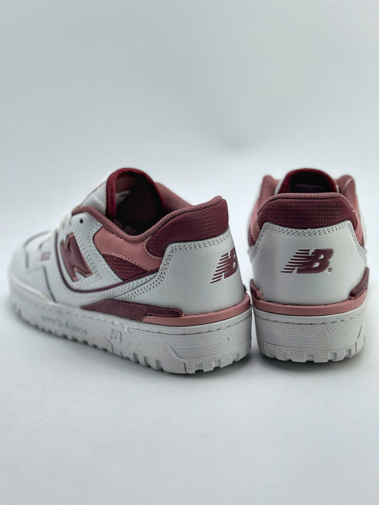 New Balance 550 in White & Burgundy – Retro Low-Top Court-Inspired Casual Sneakers