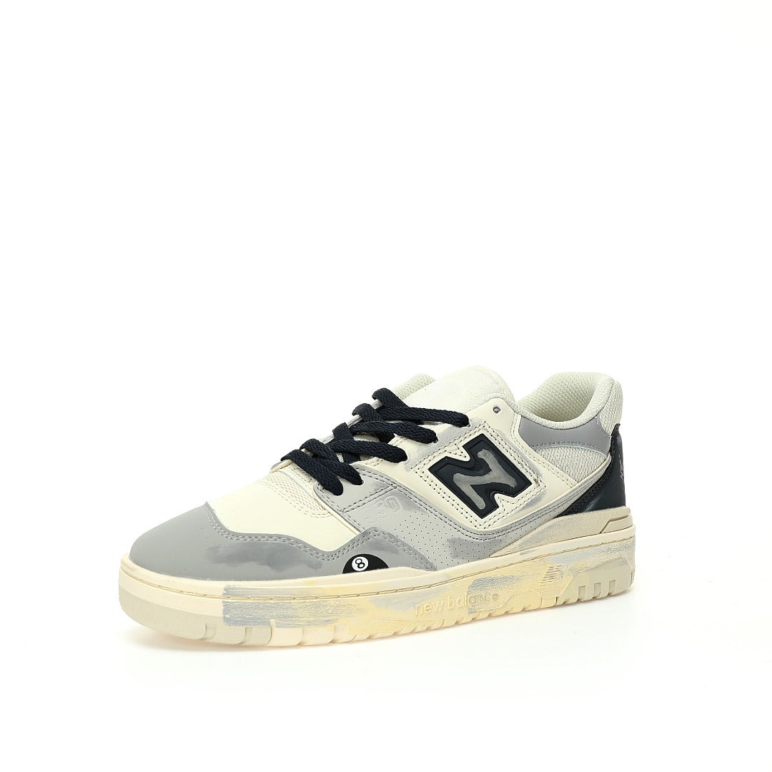 New Balance 550 in Cream, Grey & Navy – Retro Low-Top Court-Inspired Casual Sneakers
