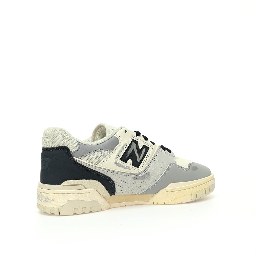 New Balance 550 in Cream, Grey & Navy – Retro Low-Top Court-Inspired Casual Sneakers