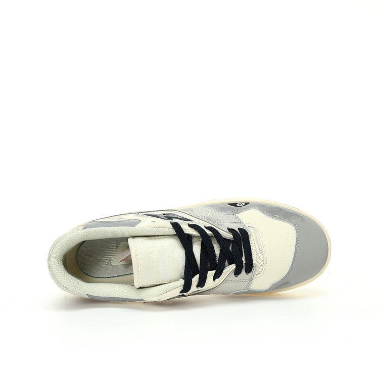 New Balance 550 in Cream, Grey & Navy – Retro Low-Top Court-Inspired Casual Sneakers