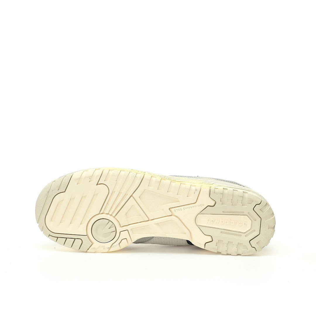 New Balance 550 in Cream, Grey & Navy – Retro Low-Top Court-Inspired Casual Sneakers