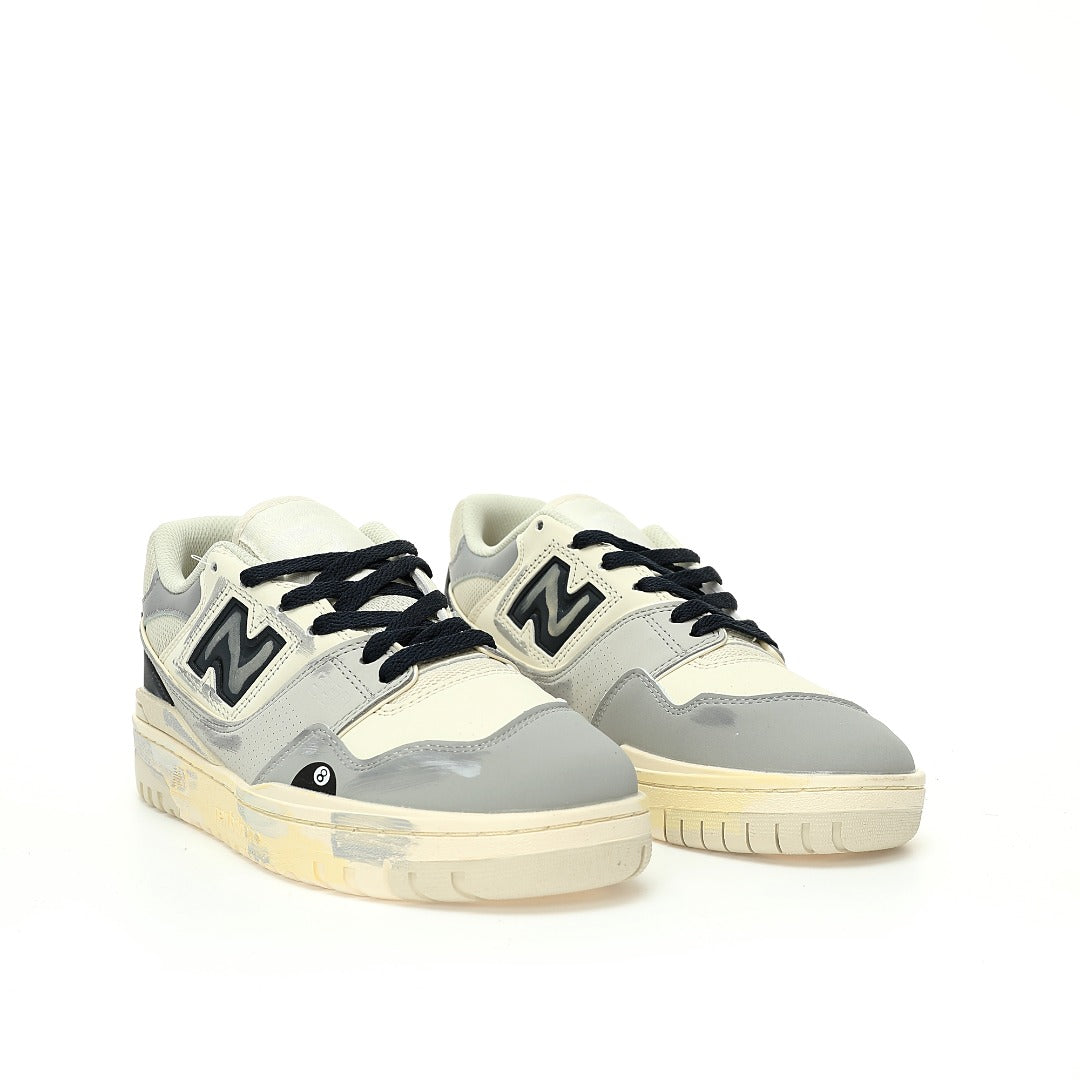 New Balance 550 in Cream, Grey & Navy – Retro Low-Top Court-Inspired Casual Sneakers