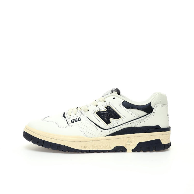 New Balance 550 in Cream & Black – Retro Low-Top Court-Inspired Casual Sneakers