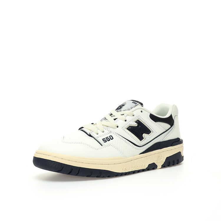New Balance 550 in Cream & Black – Retro Low-Top Court-Inspired Casual Sneakers