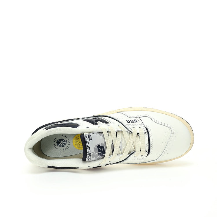 New Balance 550 in Cream & Black – Retro Low-Top Court-Inspired Casual Sneakers